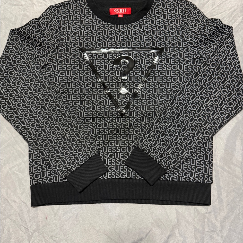 GUESS Men's Gray Logo Crewneck Sweater